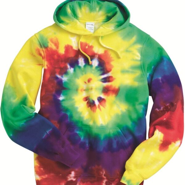 Multi-Color Spiral Tie-Dyed Hooded Sweatshirt Thumbnail